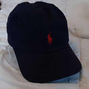 Polo Ralph Lauren Navy Blue Cap with Red Pony Logo